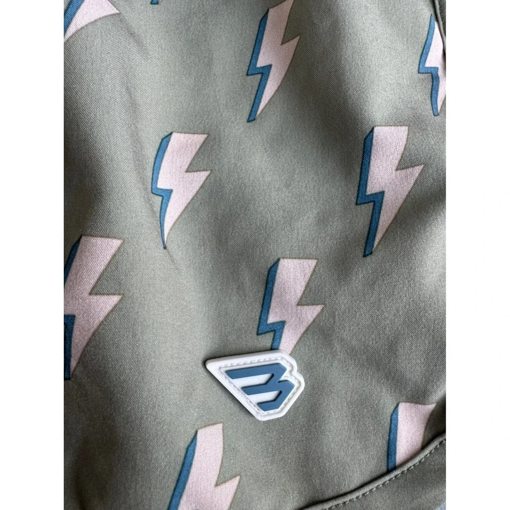 Burlebo Kids Swim Trunks Green Lightning Bolt Performance Board Shorts Medium 8